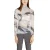 Abstracte Print Mesh Top Met Hoge Hals Lange Mouwen