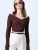 Trend Alaçatı Stili Shirt  donkerbruin