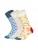 DillySocks Sokken ‘Flower Mood’  lichtbeige / indigo / lichtblauw / mintgroen