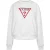 Guess Dames-trui met ronde hals en relaxte pasvorm uit de Icon-collectie (Puur wit)