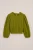 WE Fashion – Meisjes cropped top met structuur – Regular fit – Groen –