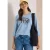 Shirt met 3/4-mouwen en tekst in luipaardprint