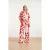 Smashed Lemon Wide leg broek met rood en roze bladprint |