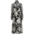Saint Laurent midi-jurk met bloemenprint en doorschijnende details in zwarte zijde