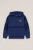 WE Fashion –  Jongen hoodie met rits en print – Regular fit – Donkerblauw – Katoen –