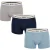 Verpakking van 3 herenshorts met elastiek en logo 50492200
