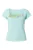 Lichtblauwe top met artistiek printdetail – moeiteloze alledaagse chic