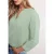 Street One Dames Blouse met gespleten hals van linnenmix in Groen