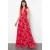 Damesjurk met bloemenprint, spaghettibandjes, slim fit, geschikt voor afstuderen/gala