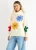 Crème gebloemde applique oversized trui