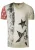 USA T-shirt met sterren en strepen en V-hals in gebruikte look