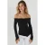 Elegante Off-Shoulder Lange Mouw Slim Fit Asymmetrische Top