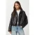 Faux leren bikerjack met ritssluiting