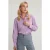 River Woods Purple/white Striped Blouse Balloon Sleeves