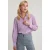 River Woods Purple/white Striped Blouse Balloon Sleeves