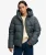 Premium Geruite Puffer Jas met Capuchon Blauw