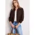 Street One Dames Blouson met gerimpelde zoom en ritssluiting in Bruin