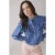 Summum Woman Denim Shirt Light Cotton Twill Bleached Denim