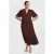 GREAT LOOKS maxi crinkle jurk bruin