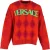 Versace Logo Argyle trui in rode wol
