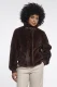 Rino & Pelle Ambra.7002611 Short Faux Fur Jacket Jackets 11099 Coffee Roast