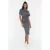 TRENDYOLMİLLA Dames Grijs Effen Midi Kort Casual Bodycon Jurken