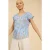 White Stuff Rae  Cotton Vest Blue Printed