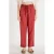 Cache Cache straight high waist casual broek met linnen koraalrood