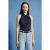 Aansluitende Mouwloze Blouse met Colharmonika