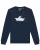 Watapparel Sweatshirt ‘ Astronaut in paper boat ‘  navy / zwart / wit