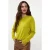 EsQualo Sweater Gathering Button Details Basic Knit Matcha Green