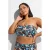 Zizzi voorgevormde strapless bandeau bikinitop CAANNE zwart/multi