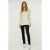 Beige gemêleerde gebreide top met lange mouwen
