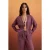 TRENDYOLMİLLA Dames Paars Effen Lang Regular fit Overhemden