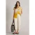 White Stuff Ellie Organic Cotton Shirt Chartreuse Print