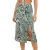 Brave Soul Midi-rok met wervelend patroon voor dames (Groen)