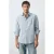 Mango Man relaxed fit geruit overhemd – middenblauw