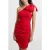 French Connection Sonya Ribbed One Shoulder Dres Red