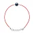 LOVE armband LINK zoetwaterparels Ronde 9-10 mm Black Nylon Tie Red 925