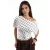 Gestippelde Strakke Taille Blouse met Vleermuismouwen