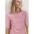 Street One Dames Shirt met golvende halslijn in effen kleur in Roze