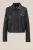 WE Fashion – Dames jack van imitatieleer – Regular fit – Zwart – Polyurethaan –