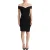 Dolce & Gabbana Zwarte Zijde Off-Shoulder Lichaam Aansluitend Jurk voor Vrouwen