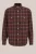 WE Fashion – Heren relaxed fit flannelen overhemd met ruit – Loose fit – Donkerbruin – Katoen –