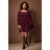Trendyol Curve Dames Paars Effen Kort / Mini Lang Casual Skater Grote maten Jurk