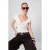 TRENDYOLMİLLA Dames Ecru Effen Kort Getailleerd T-shirts