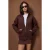 TRENDYOLMİLLA Dames Bruin Effen Lang Oversized Sweatshirts