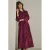 LOLALIZA fluwelen midi blousejurk – aubergine