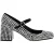 Steve Madden Dames-Mary Janes van leer met strass-steentjes en blokhak (Zilver)