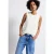Street One Dames Jersey top met rimpels in Wit